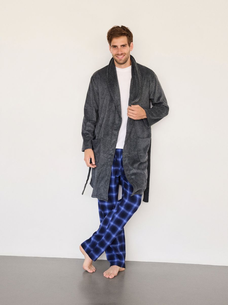 MEN`S DRESSING GOWN - sivo - RESERVED