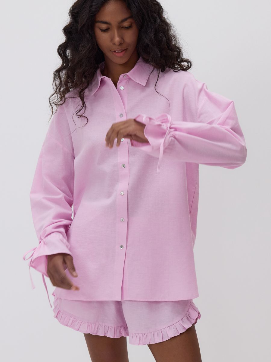 Shirt tied at the cuffs - pink - RESERVED - 4