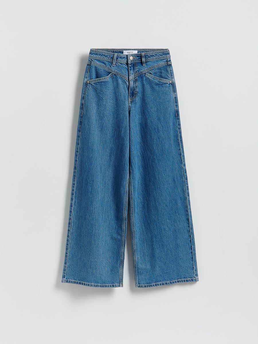Wide-Leg-Jeans mit Ziernaht - blau - RESERVED