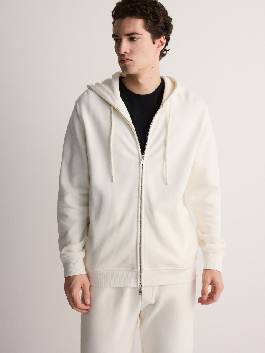 Sweat à capuche simple - crème - RESERVED - 3