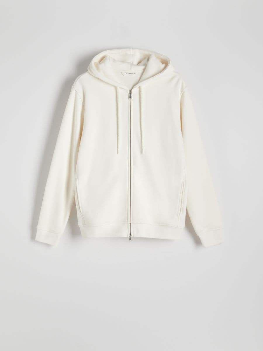 Sweat à capuche simple - crème - RESERVED - 5