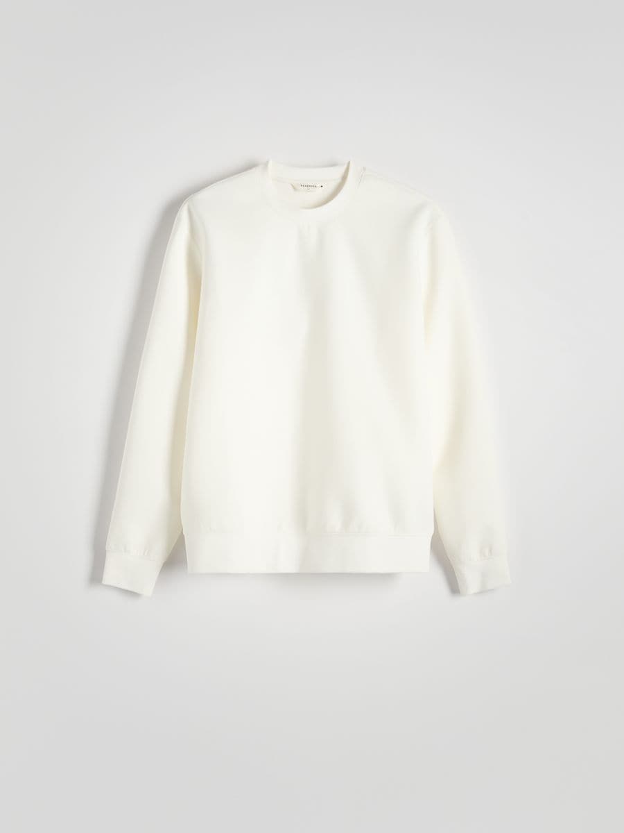 Gladde sweater met hoog katoengehalte - CRÈME - RESERVED