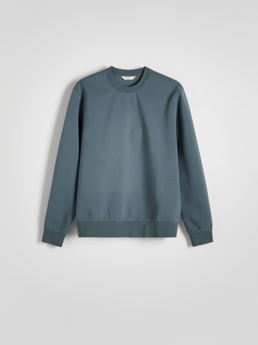 Unisex Cotton Rich Plain Pale Blue Crew Sweatshirt