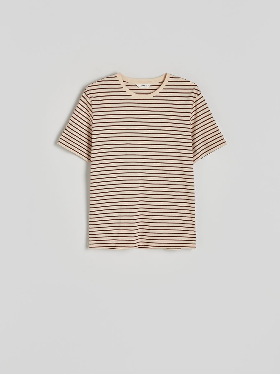 T-shirt a righe regular fit - marrone - RESERVED - 5