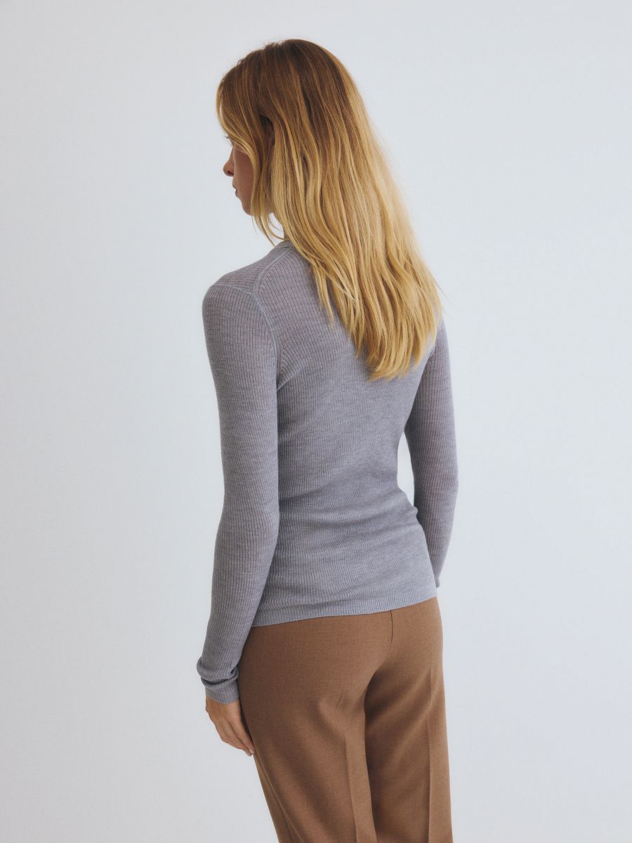 LADIES` BLOUSE - light grey - RESERVED - 5