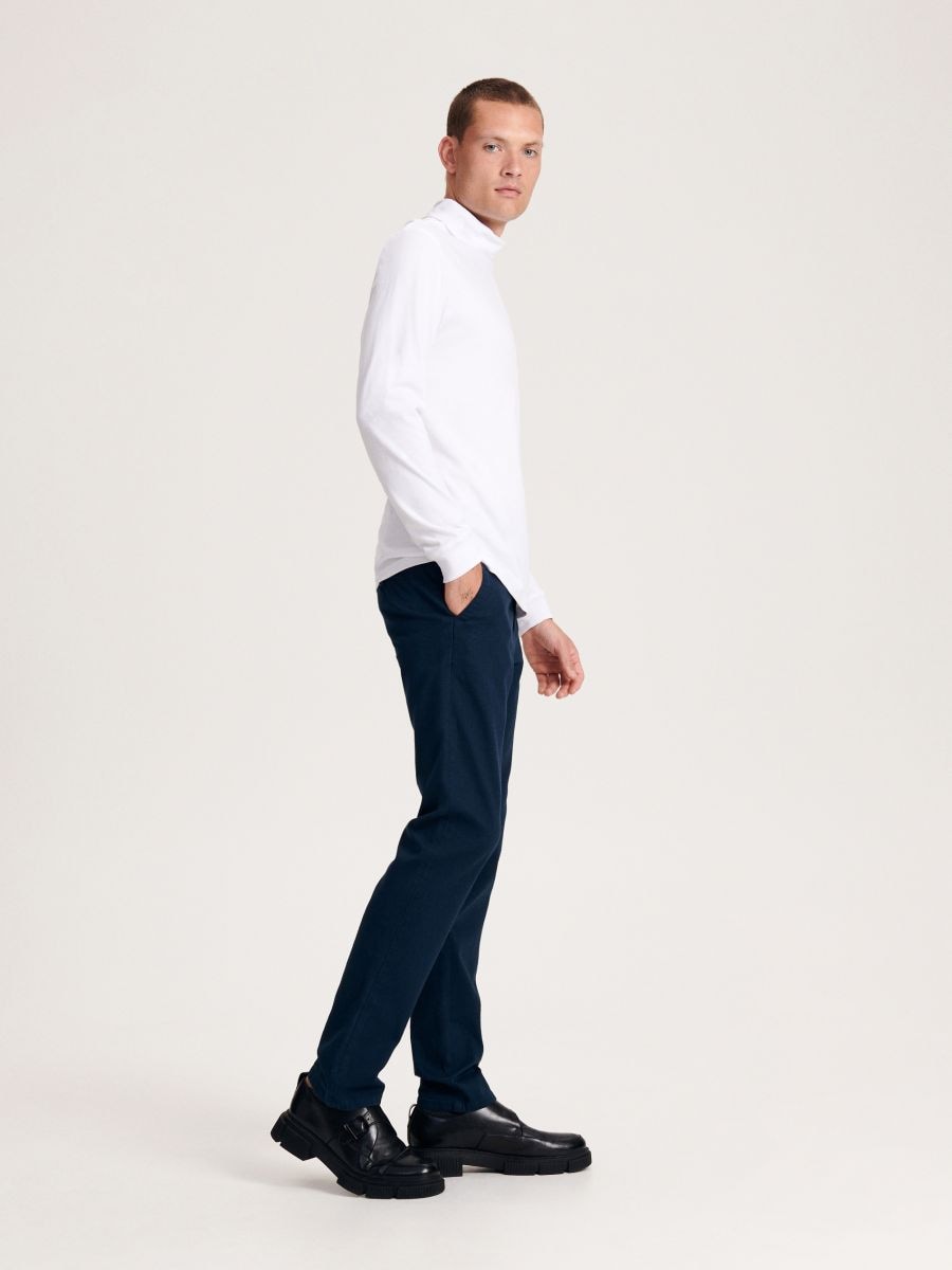 Kariraste hlače chino - navy - RESERVED