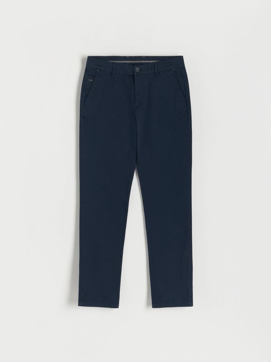Chino slim fit trousers - navy - RESERVED