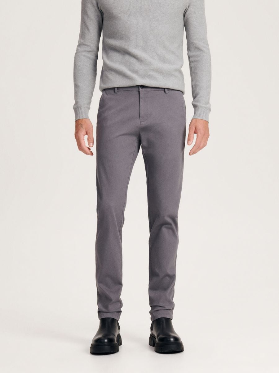 RRL 'officer's Chino' Trousers in Gray for Men | Lyst
