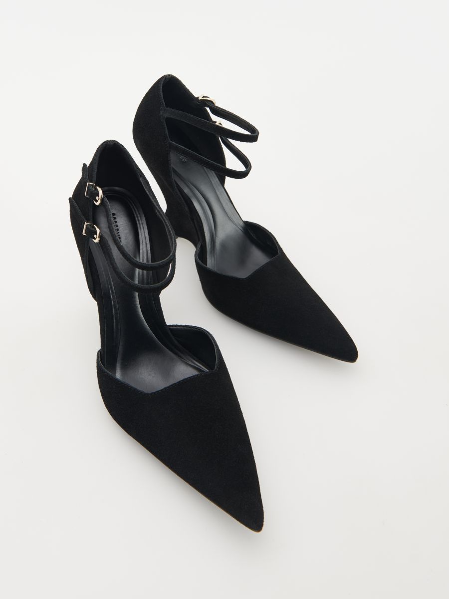 Wildlederschuhe mit Keilabsatz - schwarz - RESERVED - 4