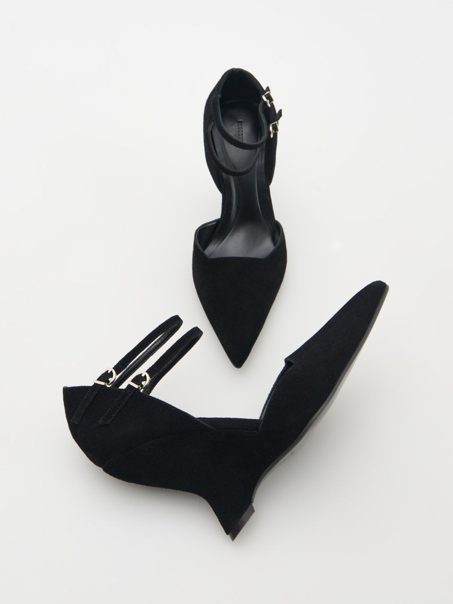 Wildlederschuhe mit Keilabsatz - schwarz - RESERVED - 3