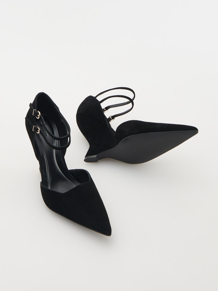 Wildlederschuhe mit Keilabsatz - schwarz - RESERVED - 6