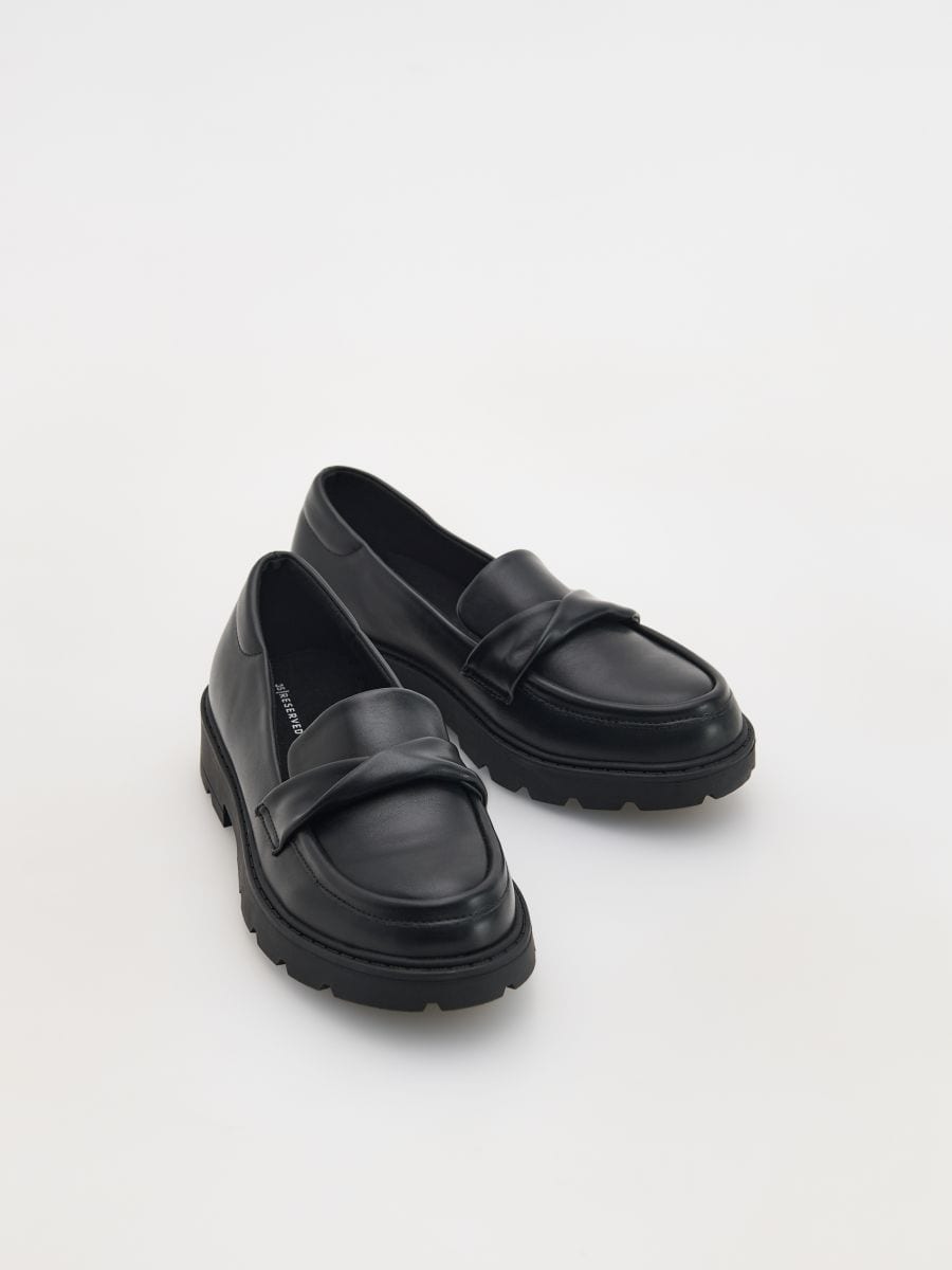 Faux leather loafers - black - RESERVED