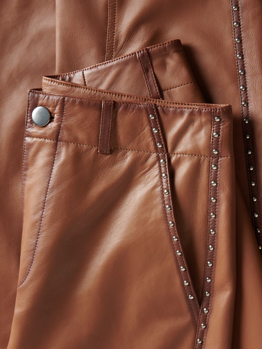 Trousers with stud detailing - golden brown - RESERVED - 6