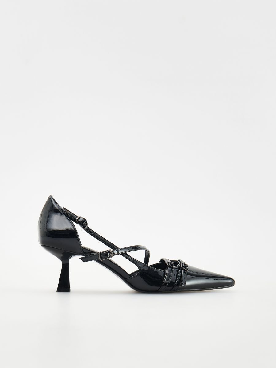 Pumps with decorative straps and buckles - black - RESERVED