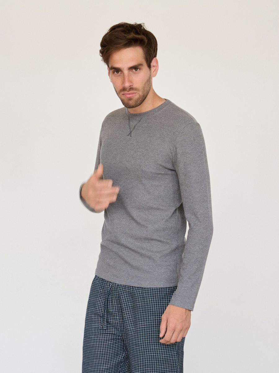 Zweiteiliges Pyjama-Set - dunkelgrau - RESERVED - 2