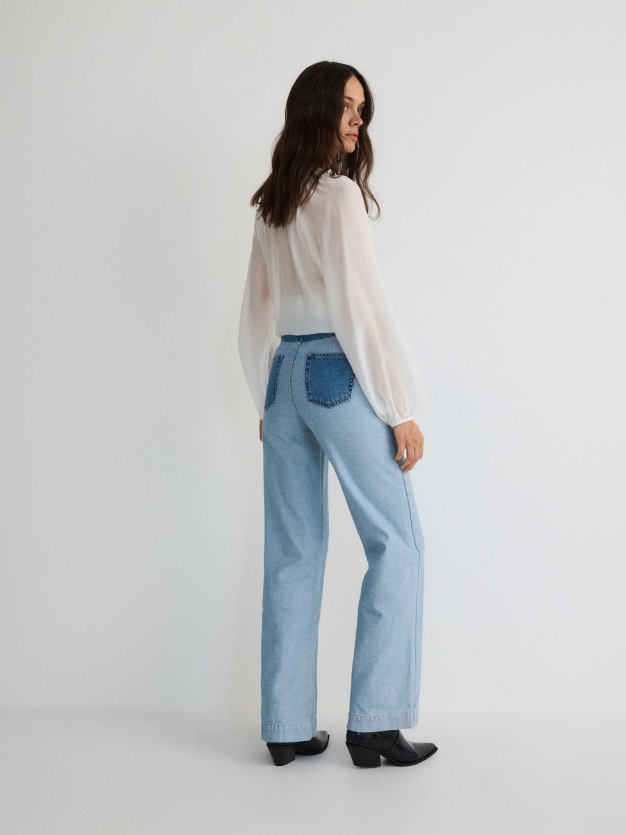Jeans with contrasting inserts - blue - RESERVED - 2