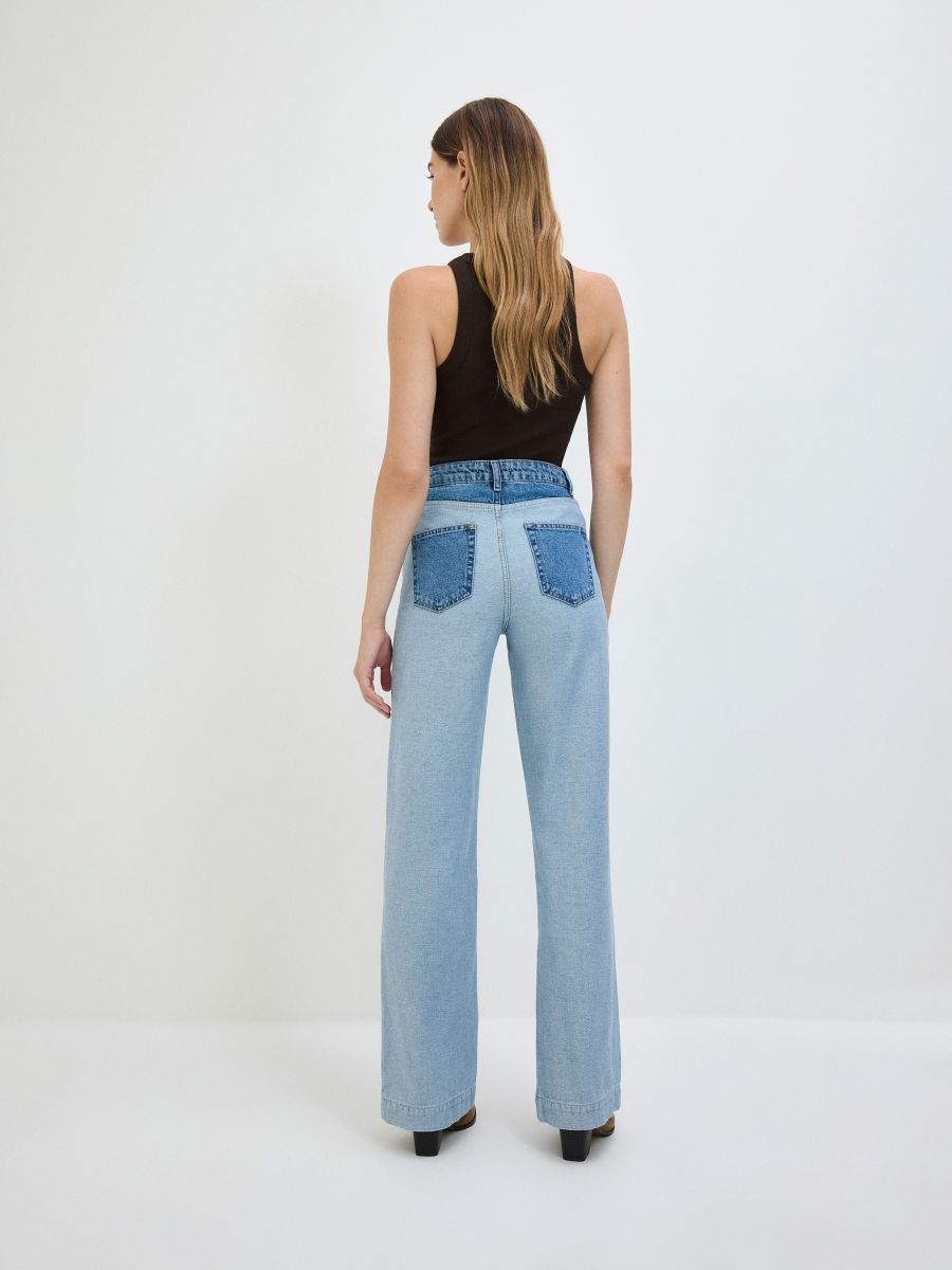 Jeans with contrasting inserts - blue - RESERVED - 3