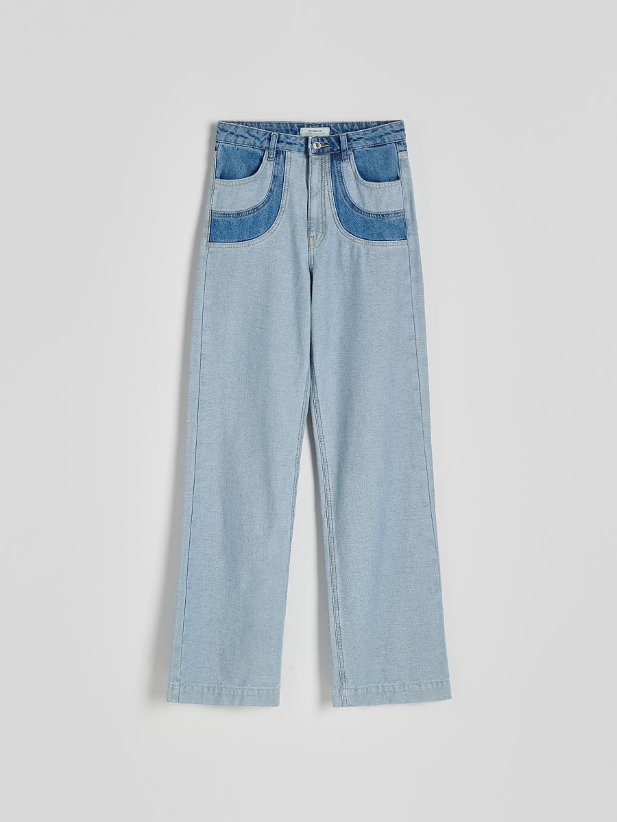 Jeans with contrasting inserts - blue - RESERVED - 4