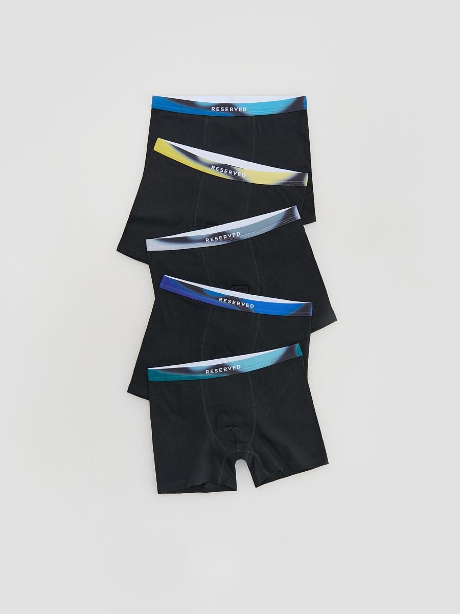 Bawełniane bokserki 5 pack - czarny - RESERVED