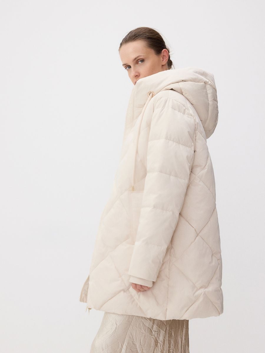 Quilted jacket with hood - cream - RESERVED - 5
