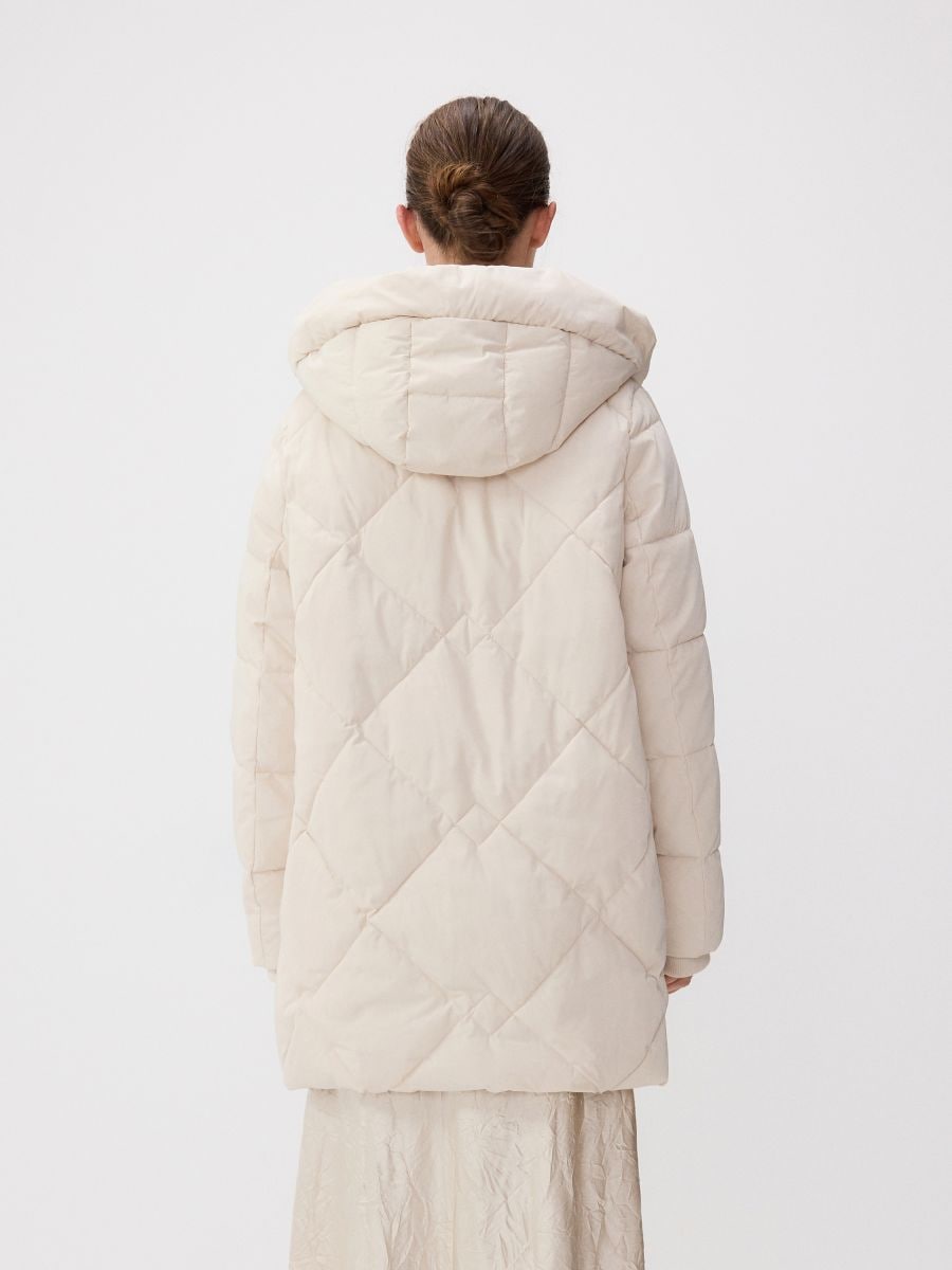 Quilted jacket with hood - cream - RESERVED - 4