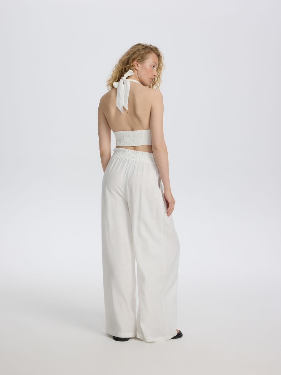 Linen blend top - cream - RESERVED - 4