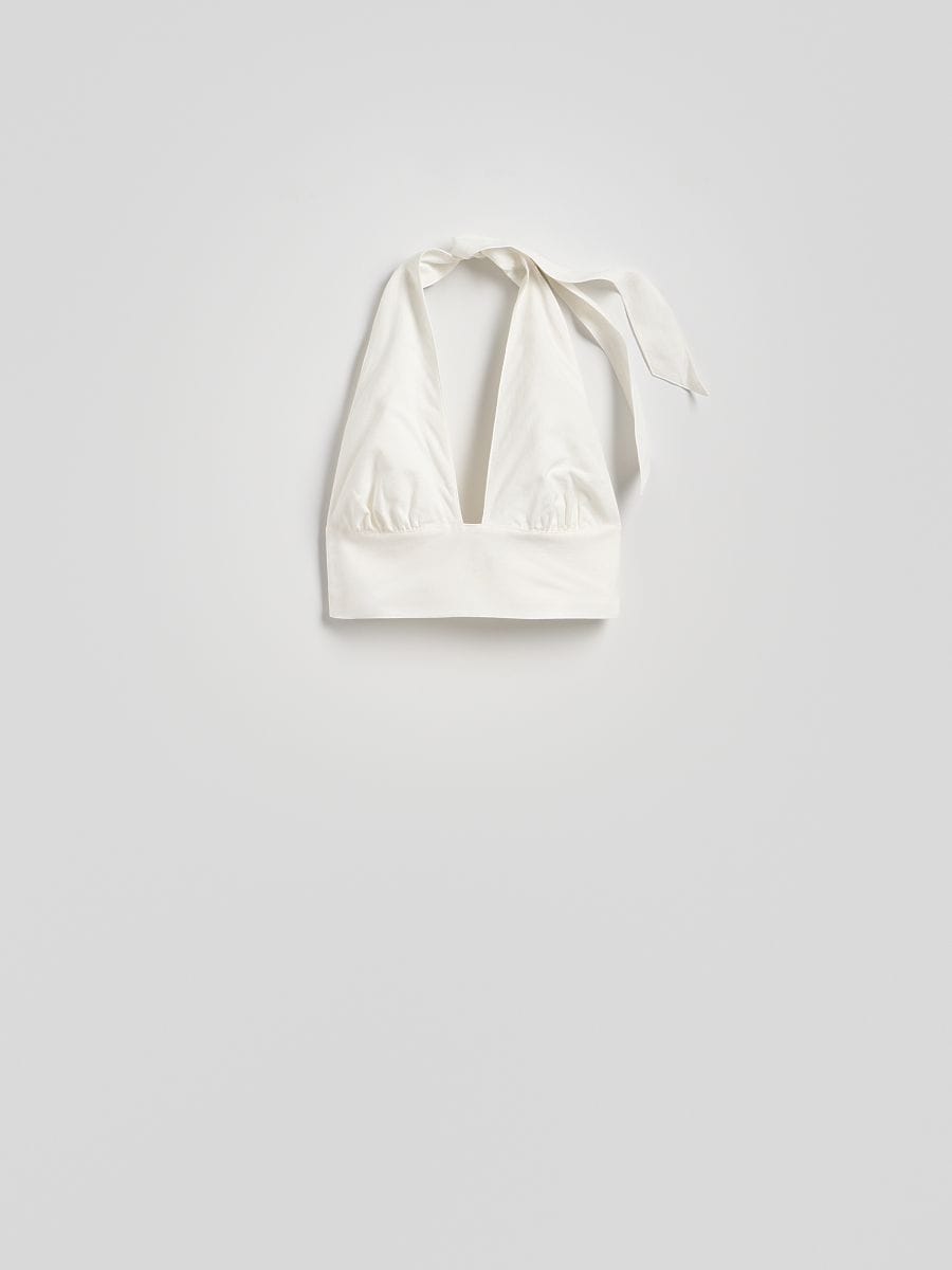 Linen blend top - cream - RESERVED - 5