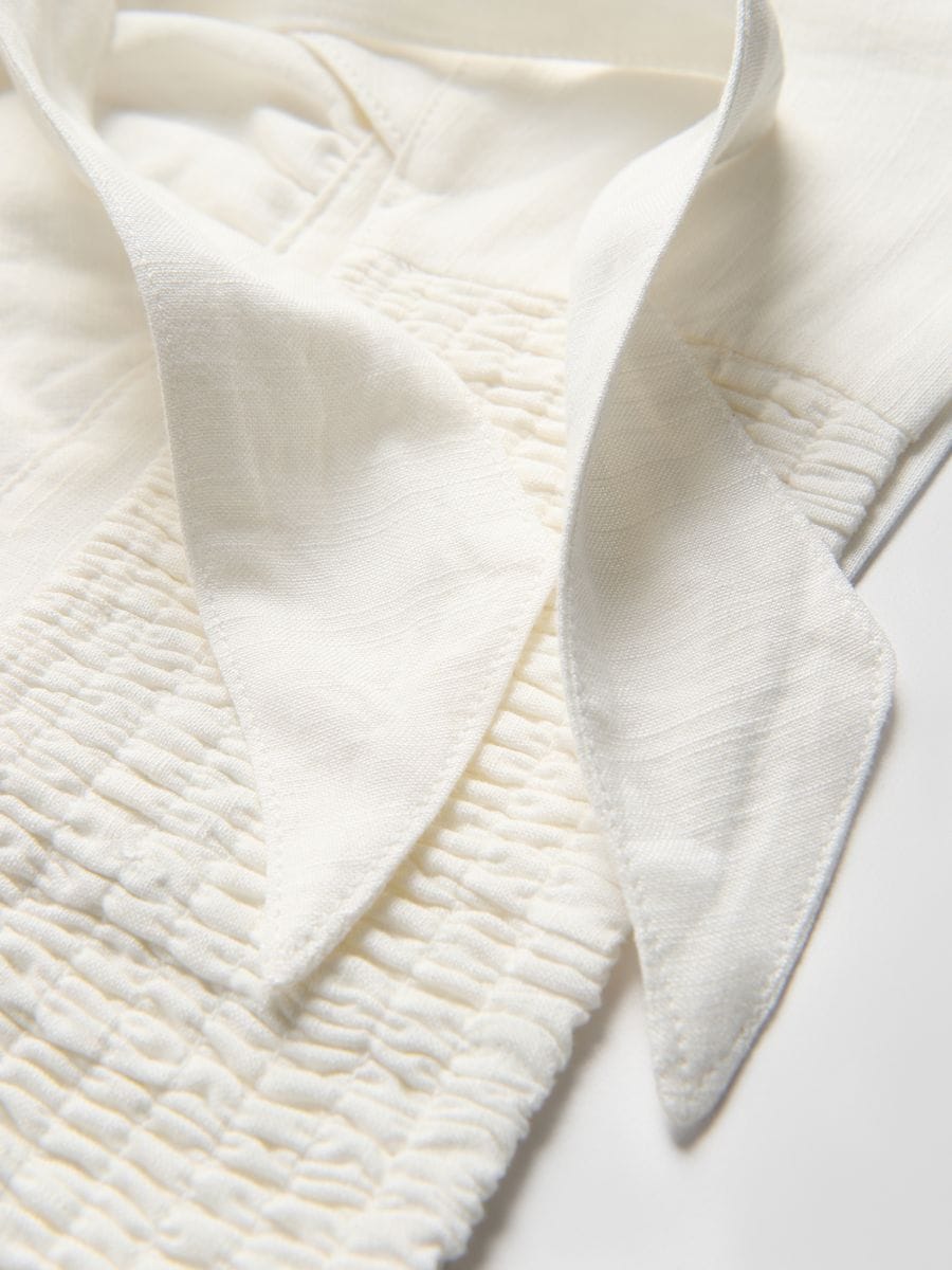 Linen blend top - cream - RESERVED - 6