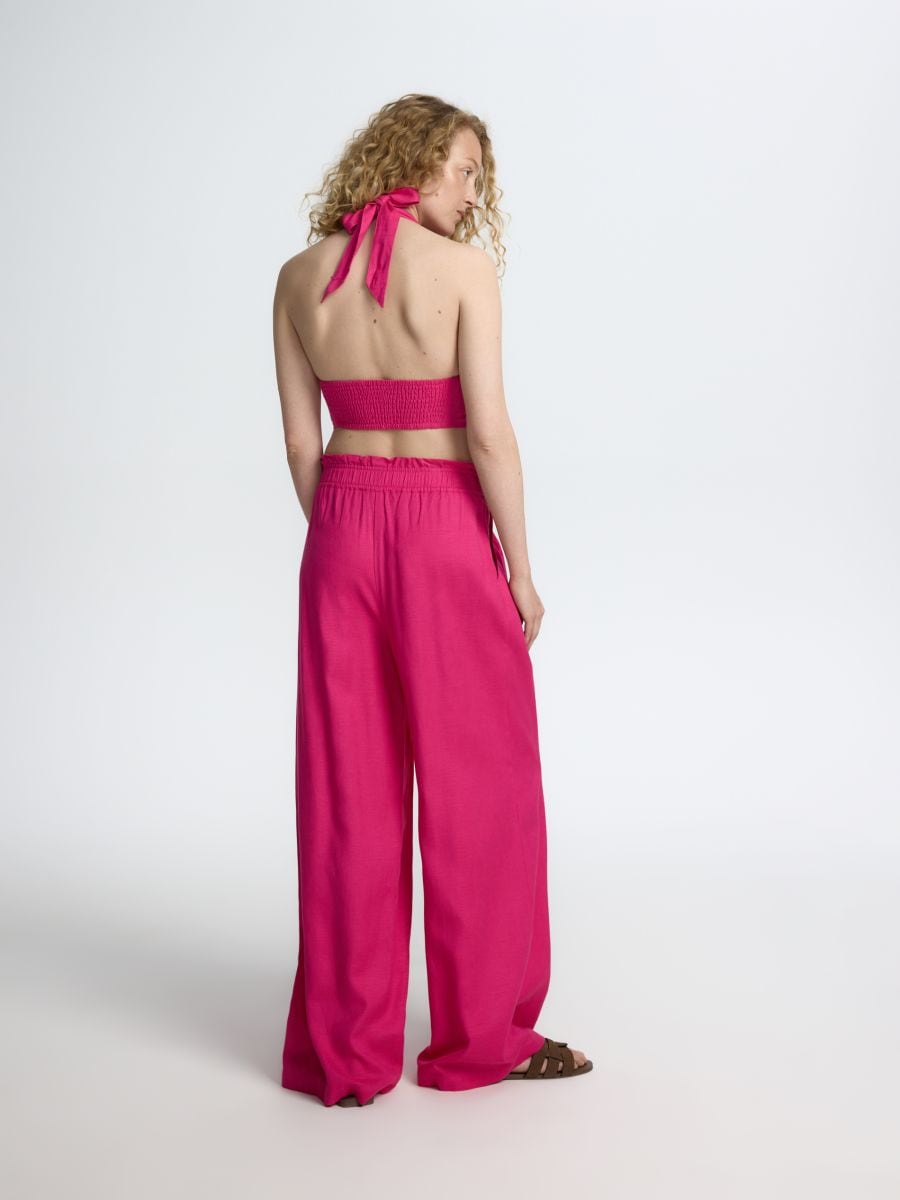 Linen blend top - fuchsia - RESERVED - 2