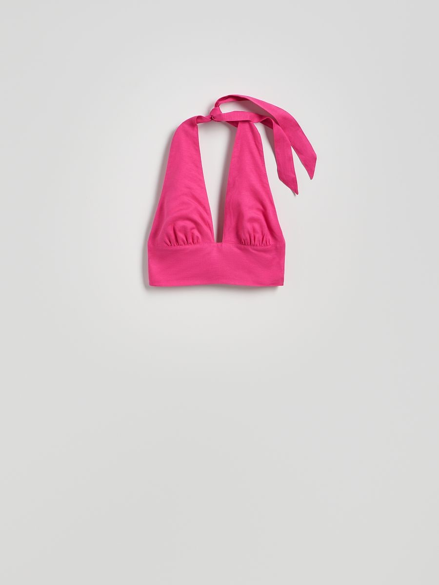 Linen blend top - fuchsia - RESERVED - 5