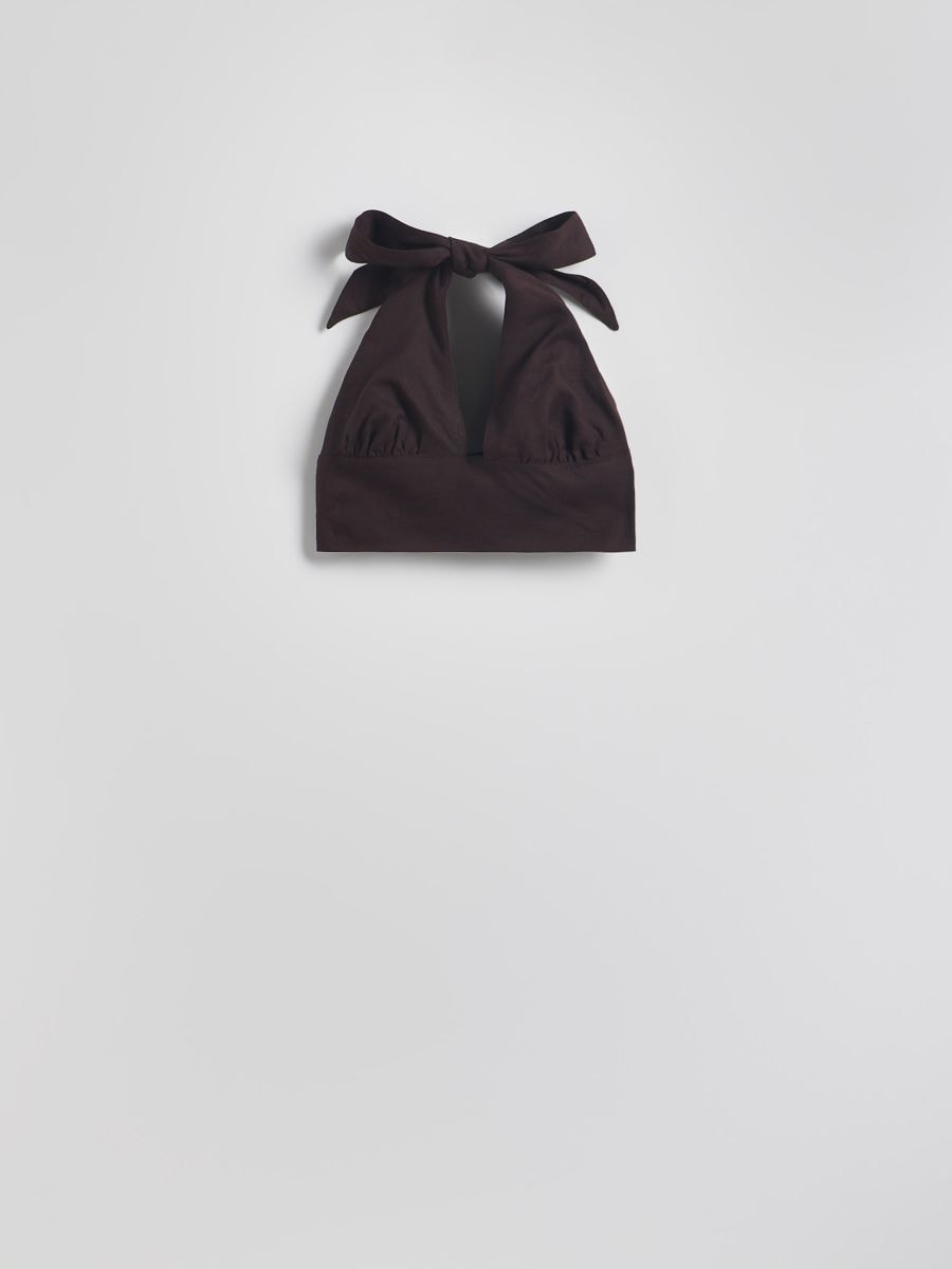 Linen blend top - dark brown - RESERVED - 5