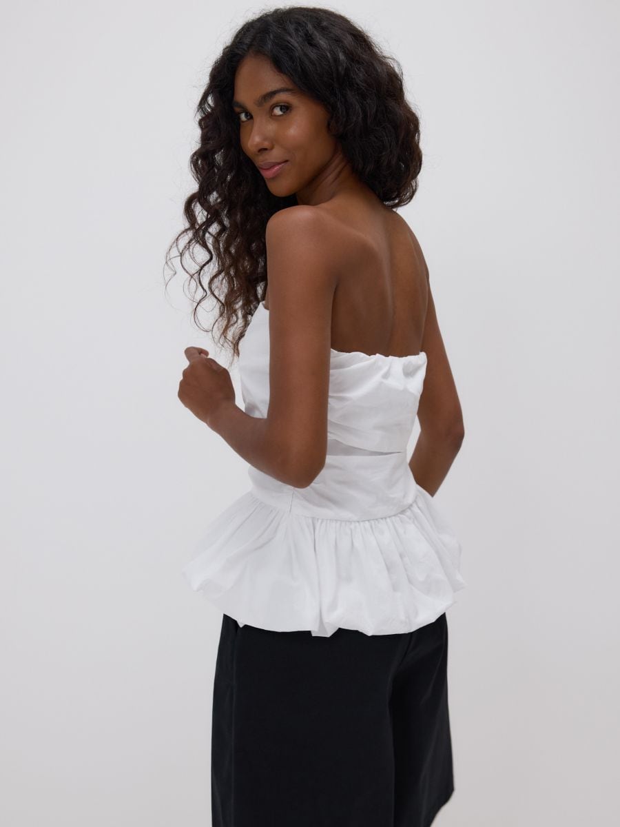 Draped peplum top - white - RESERVED - 3
