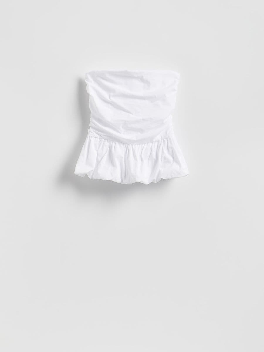 Draped peplum top - white - RESERVED - 4