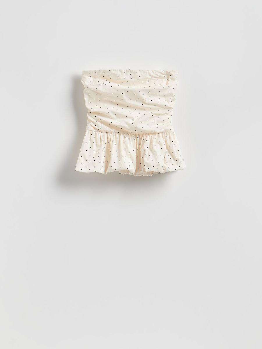 Top drapé avec basque - crème - RESERVED - 2