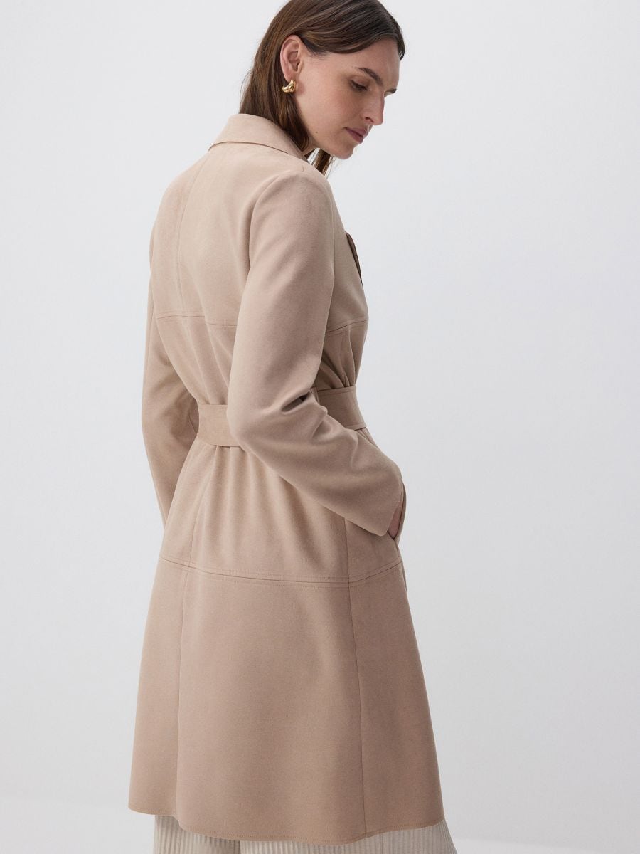 Manteau en daim synthétique - Beige - RESERVED - 3