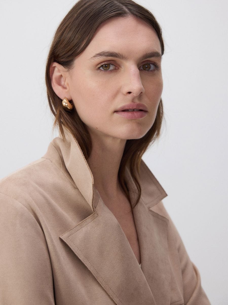 Manteau en daim synthétique - Beige - RESERVED - 2