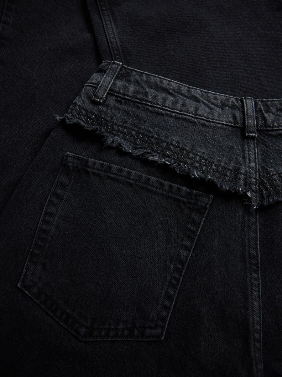 Straight jeans with stitching - black - RESERVED - 8