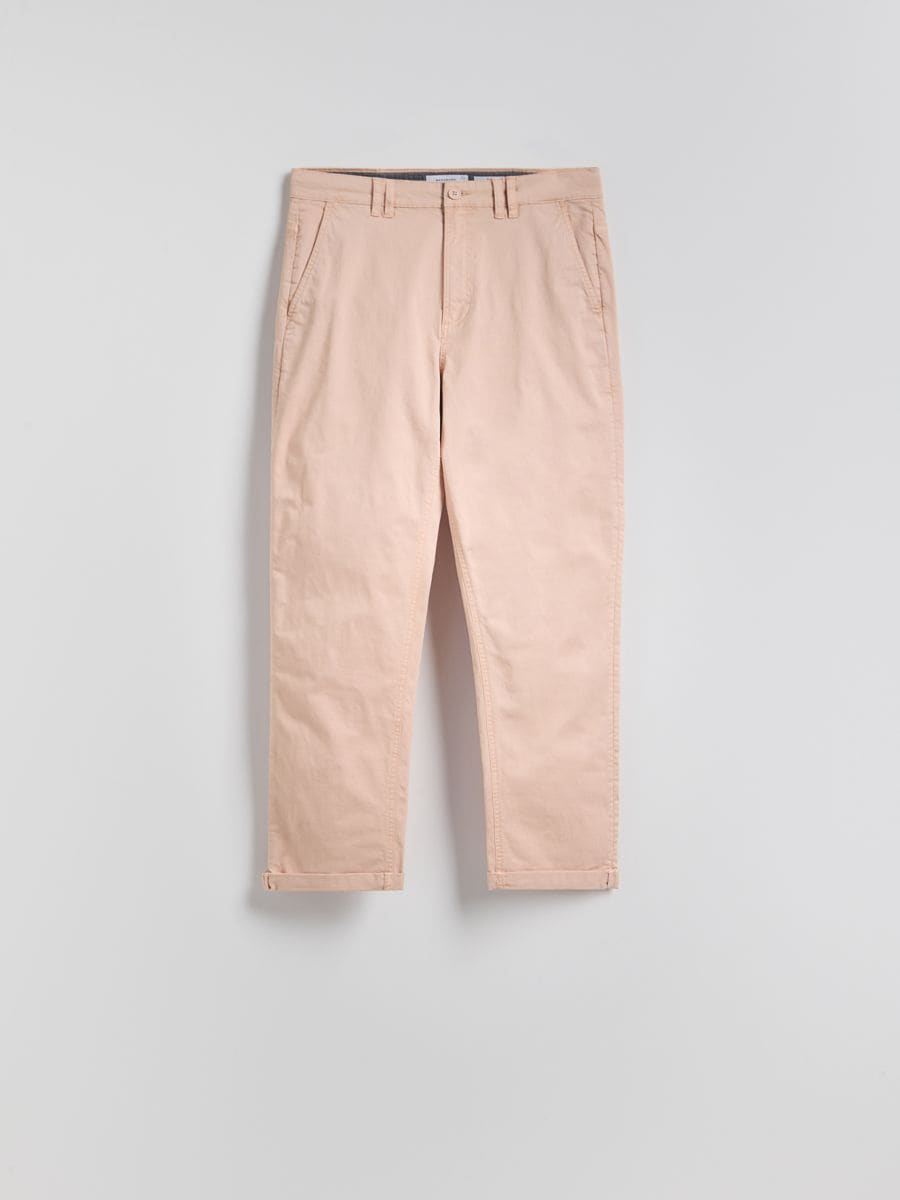 Chino slim cotton rich trousers - pink - RESERVED
