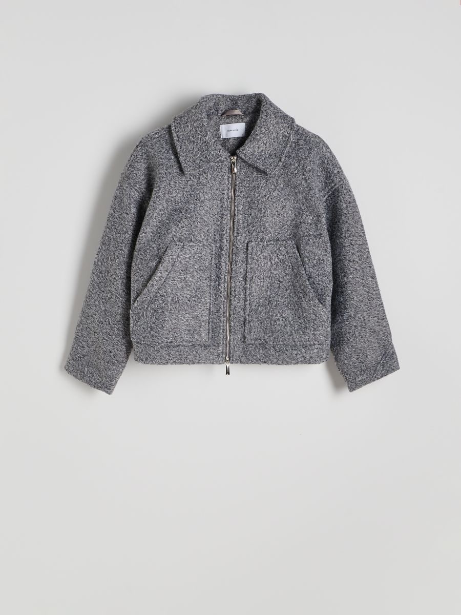Plain oversize jacket - light grey - RESERVED - 4