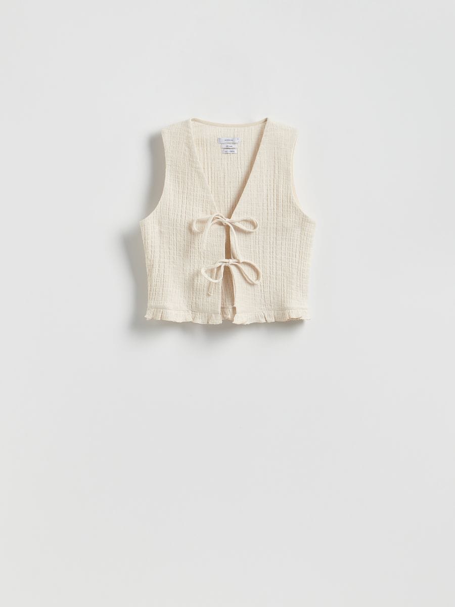 LADIES` VEST - beige - RESERVED