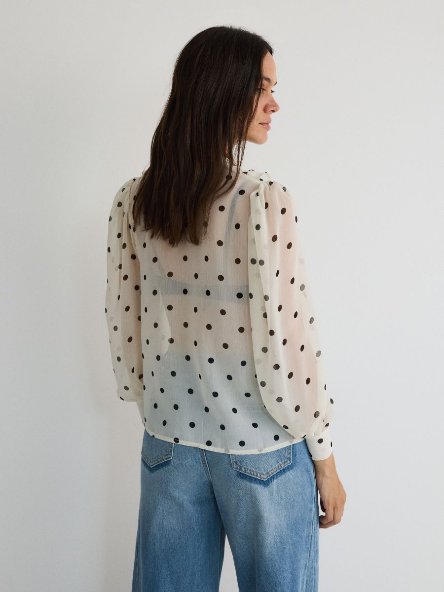 Shirt with ruffle detail - multicolor - RESERVED - 4