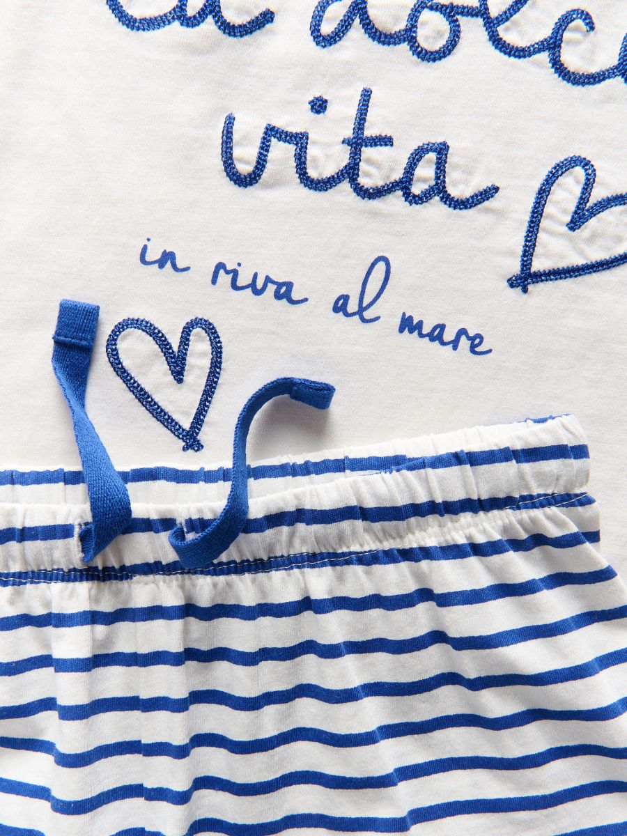 Pyjama set with slogan - cream - RESERVED - 2
