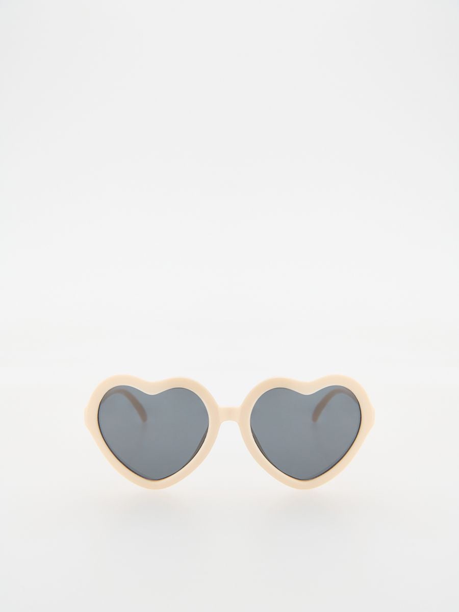 Heart shape sunglasses - cream - RESERVED - 3
