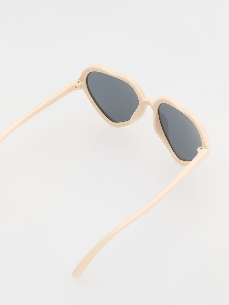 Heart shape sunglasses - cream - RESERVED - 2