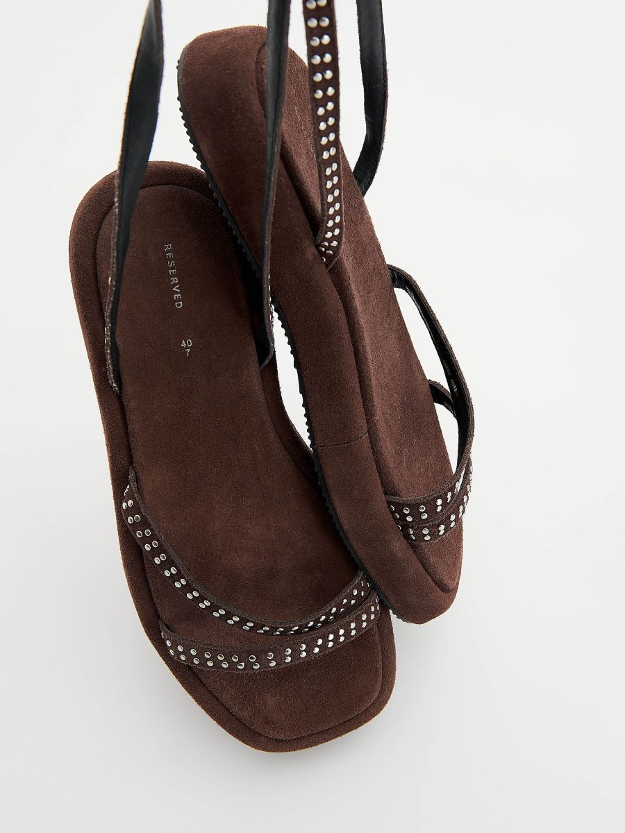 Sandalen mit hohem Lederanteil mit Riemchen Farbe dunkelbraun 