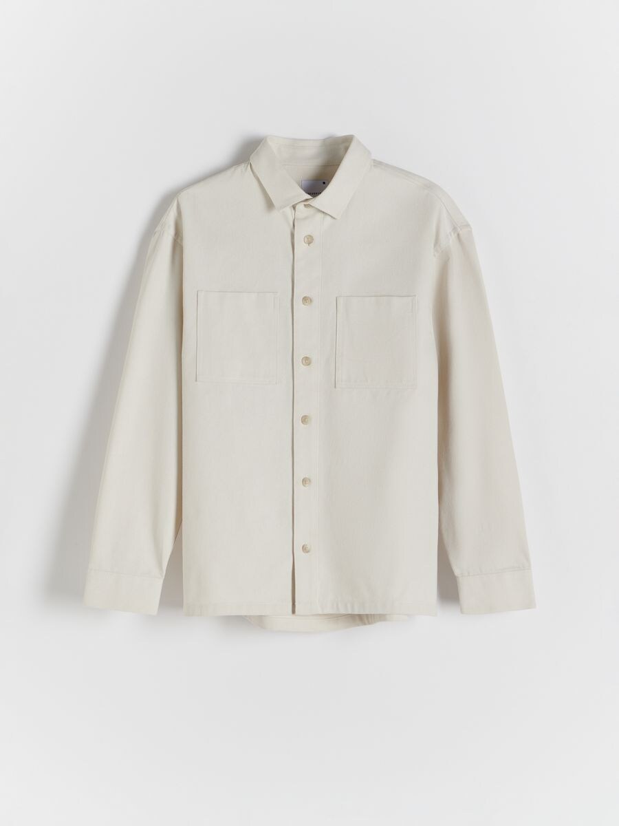 Regular fit shacket - cream - RESERVED - 4