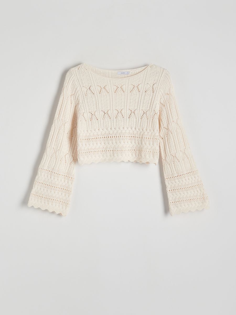 Cropped openwork jumper - nude - RESERVED - 4