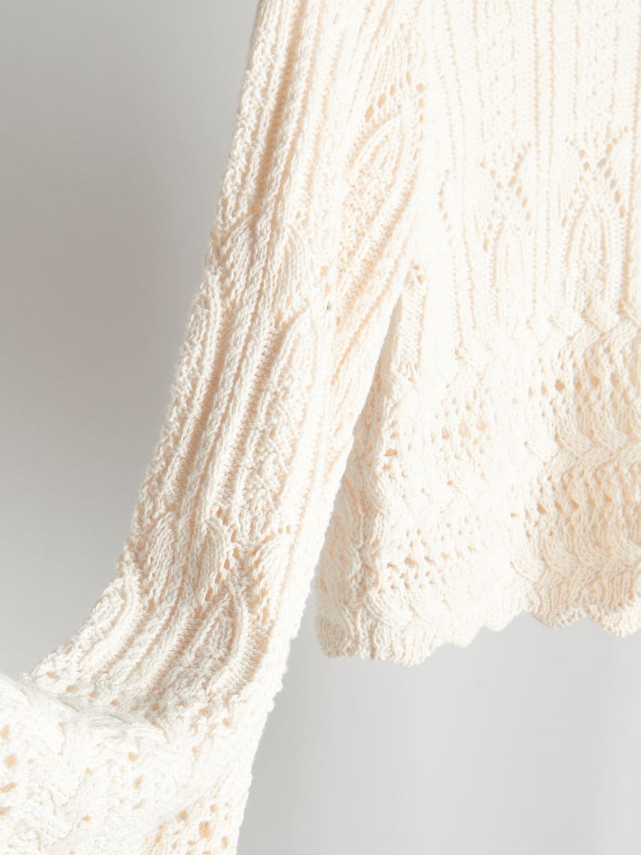 Cropped openwork jumper - nude - RESERVED - 5
