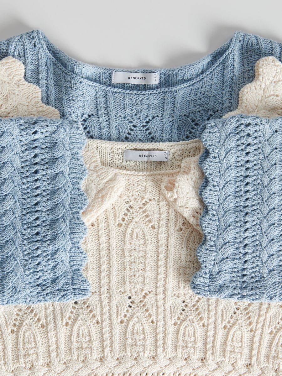 Cropped openwork jumper - nude - RESERVED - 6