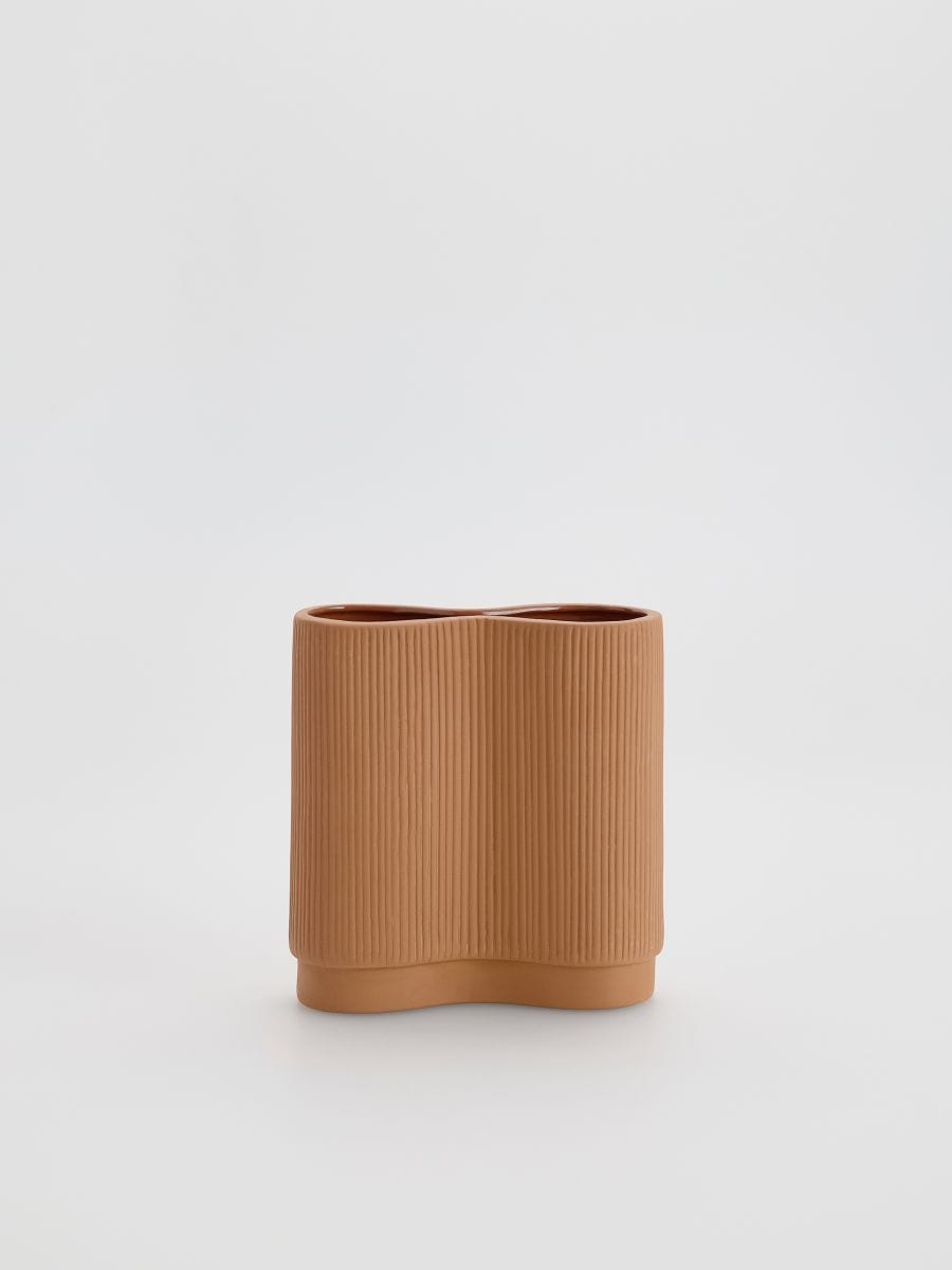 Organically shaped vase - carmine - RESERVED